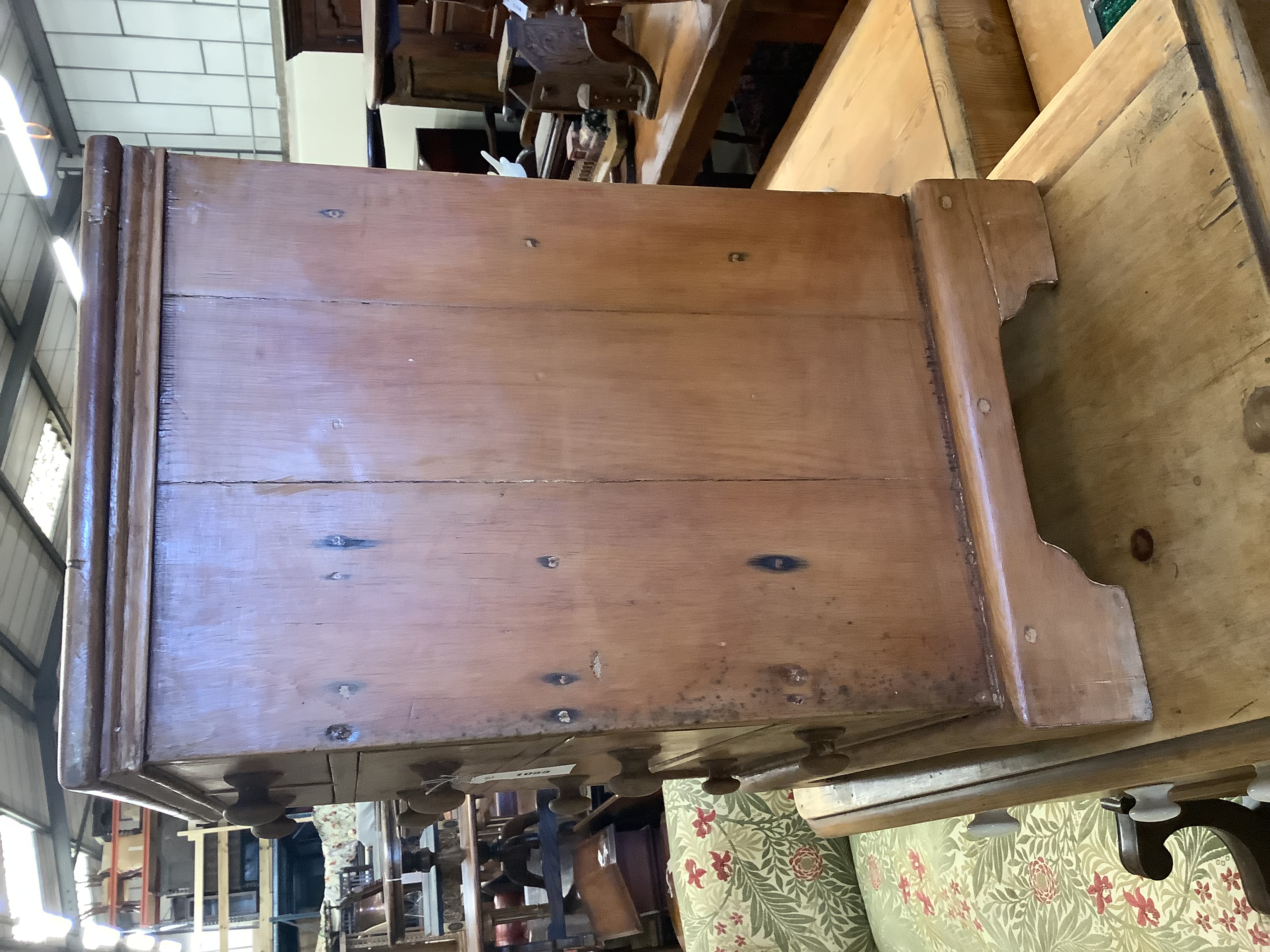 A small Victorian style pine chest, width 58cm, depth 39cm, height 65cm